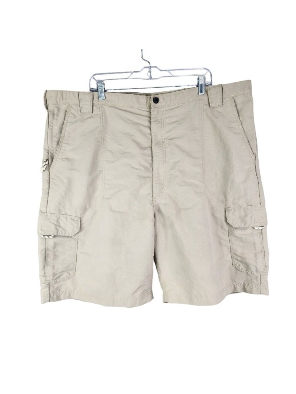 Mens Wrangler Beige Cargo Shorts Outdoor Workwear 10" Inseam 100% Nylon Size 46